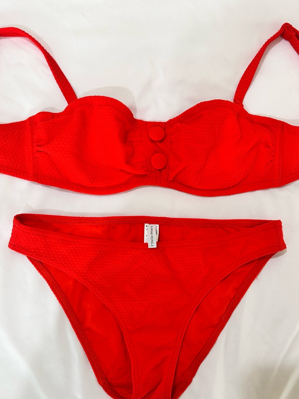 Simone Pérèle Alati Scoop Demi Bikini Top Set in Scarlet Red - Picture 6 of 16